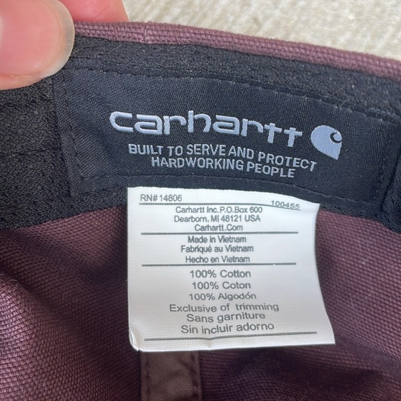 Carhartt Maroon Red Brown Hat Ball Cap Adjustable - Picture 3 of 4